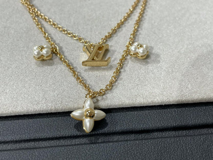 ¡®AuraJewelry¡¯FLOWERGRAM GOLD MOP DOUBLE ROW NECKLACE
