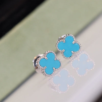 AuraJewelry クローバーミニターコイズシルバースタッドピアス