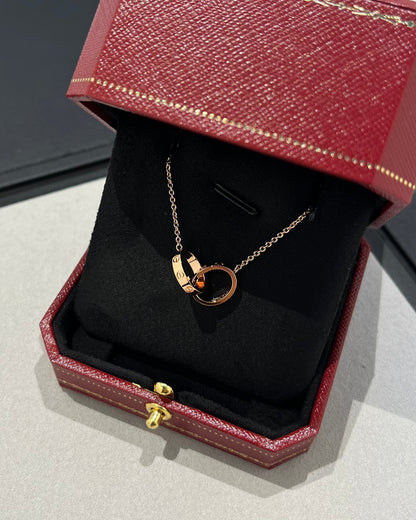 ¡®AuraJewelry¡¯LOVE NECKLACE DOUBLE RING PINK GOLD