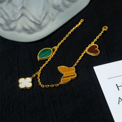 ¡®AuraJewelry¡¯LUCKY SPRING 5 MOTIF GOLD BRACELET