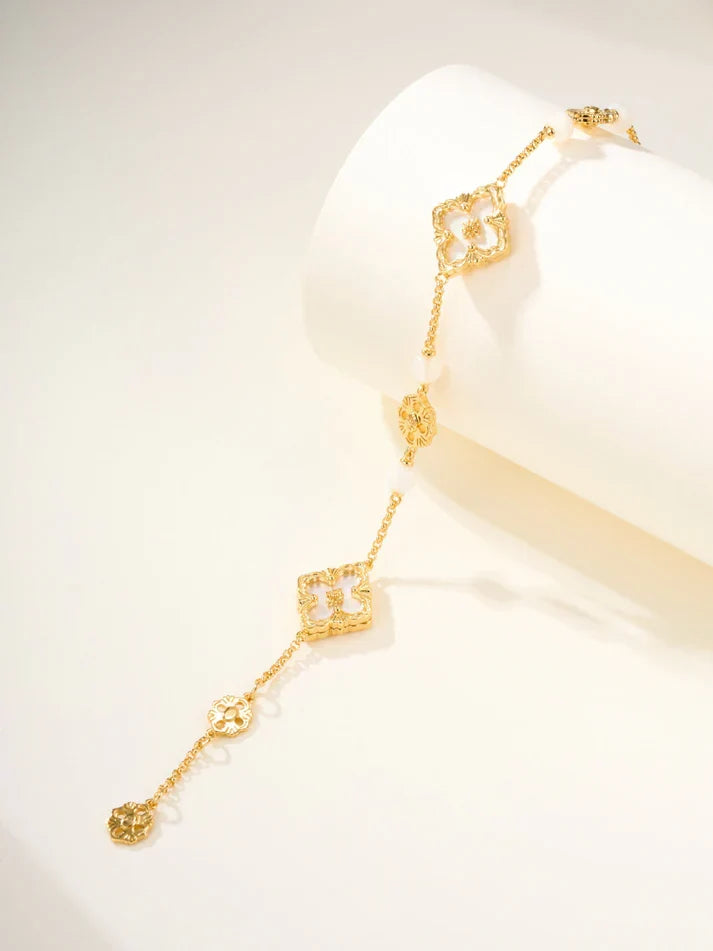 [AuraJewelry]B.C.L ENAMELED Three-Flower Bracelet£¨Trumpet)