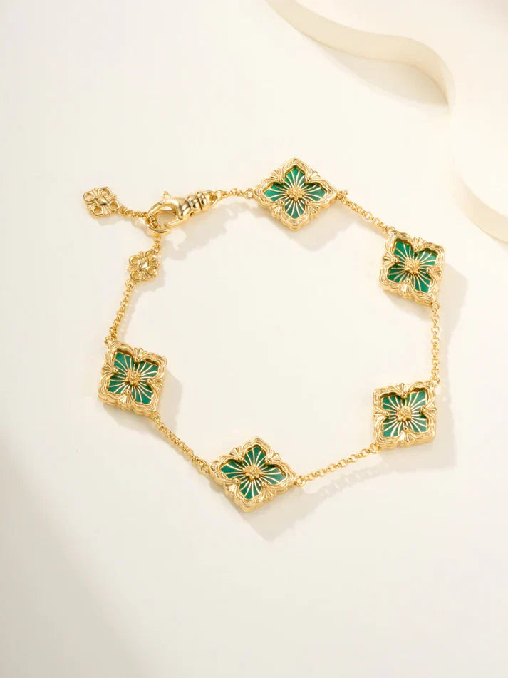[AuraJewelry]B.C.L ENAMELED Five-Flower Bracelet£¨Various Colors)