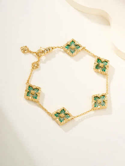 [AuraJewelry]B.C.L ENAMELED Five-Flower Bracelet£¨Various Colors)