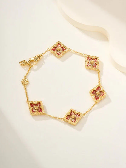 [AuraJewelry]B.C.L ENAMELED Five-Flower Bracelet£¨Various Colors)
