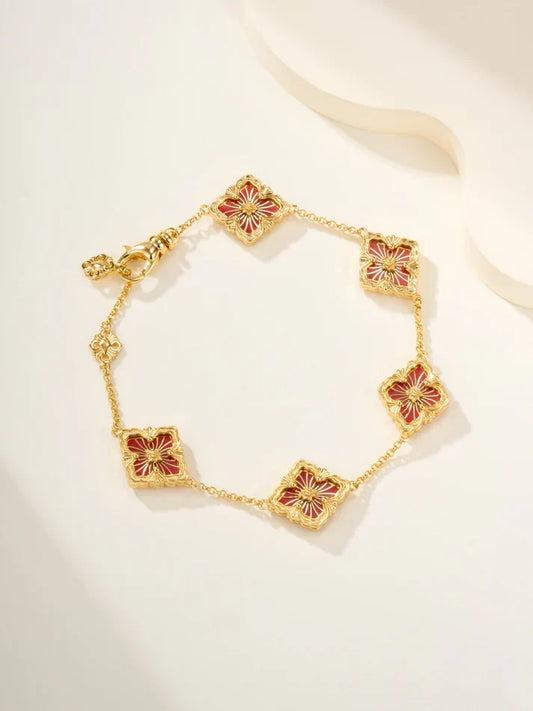 [AuraJewelry]B.C.L ENAMELED Five-Flower Bracelet£¨Various Colors)