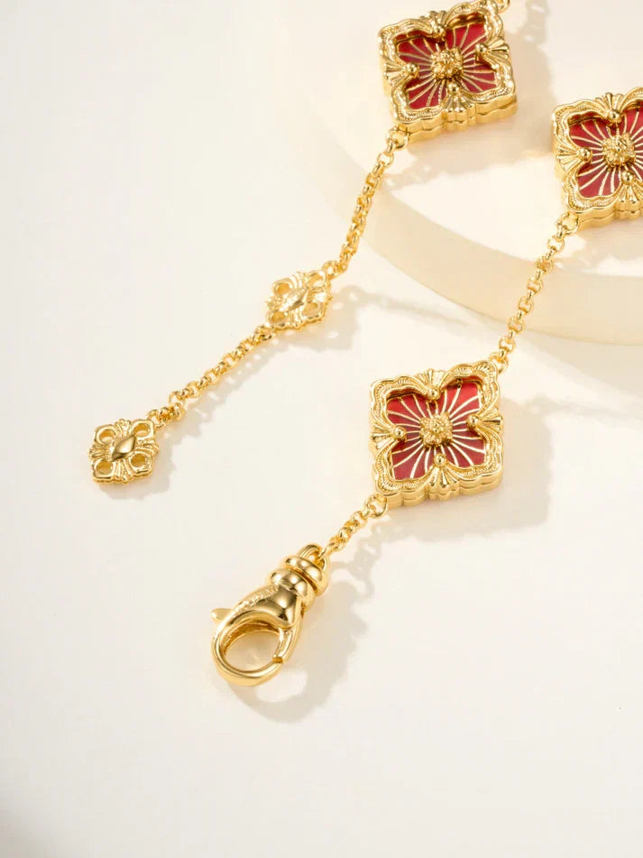 [AuraJewelry]B.C.L ENAMELED Five-Flower Bracelet£¨Various Colors)