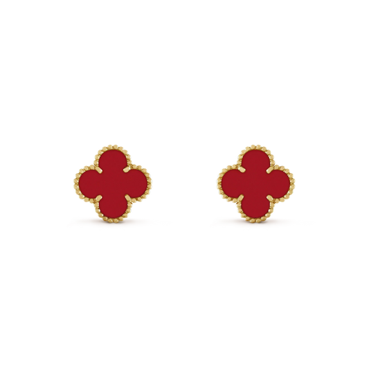 ¡®AuraJewelry¡¯CLOVER MINI 9.5MM CARNELIAN EARRINGS