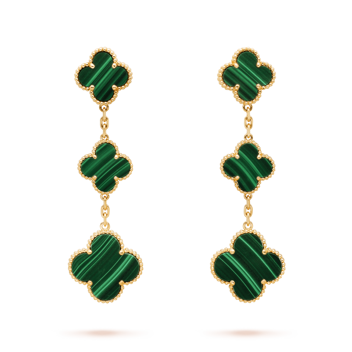 ¡®AuraJewelry¡¯CLOVER MALACHITE 3 MOTIFS GOLD