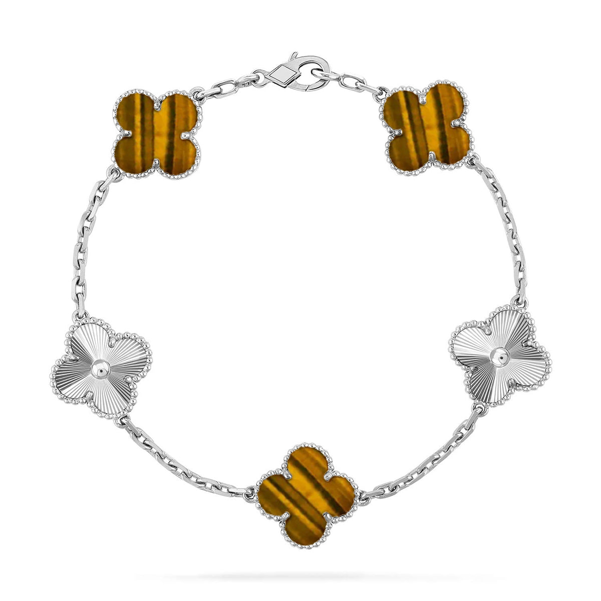 [AuraJewelry]新作 CLOVER 5 MOTIFS タイガーアイブレスレットコレクション