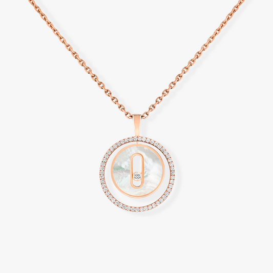 [AuraJewelry]ラッキー ムーブ 1 ダイヤモンド ホワイト マザーオブパール ピンクゴールド ダイヤモンド ネックレス