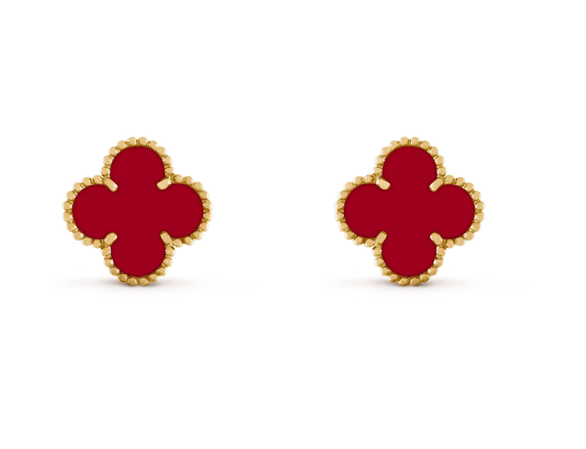 [AuraJewelry] クローバー 20MM レッドアゲートピアス
