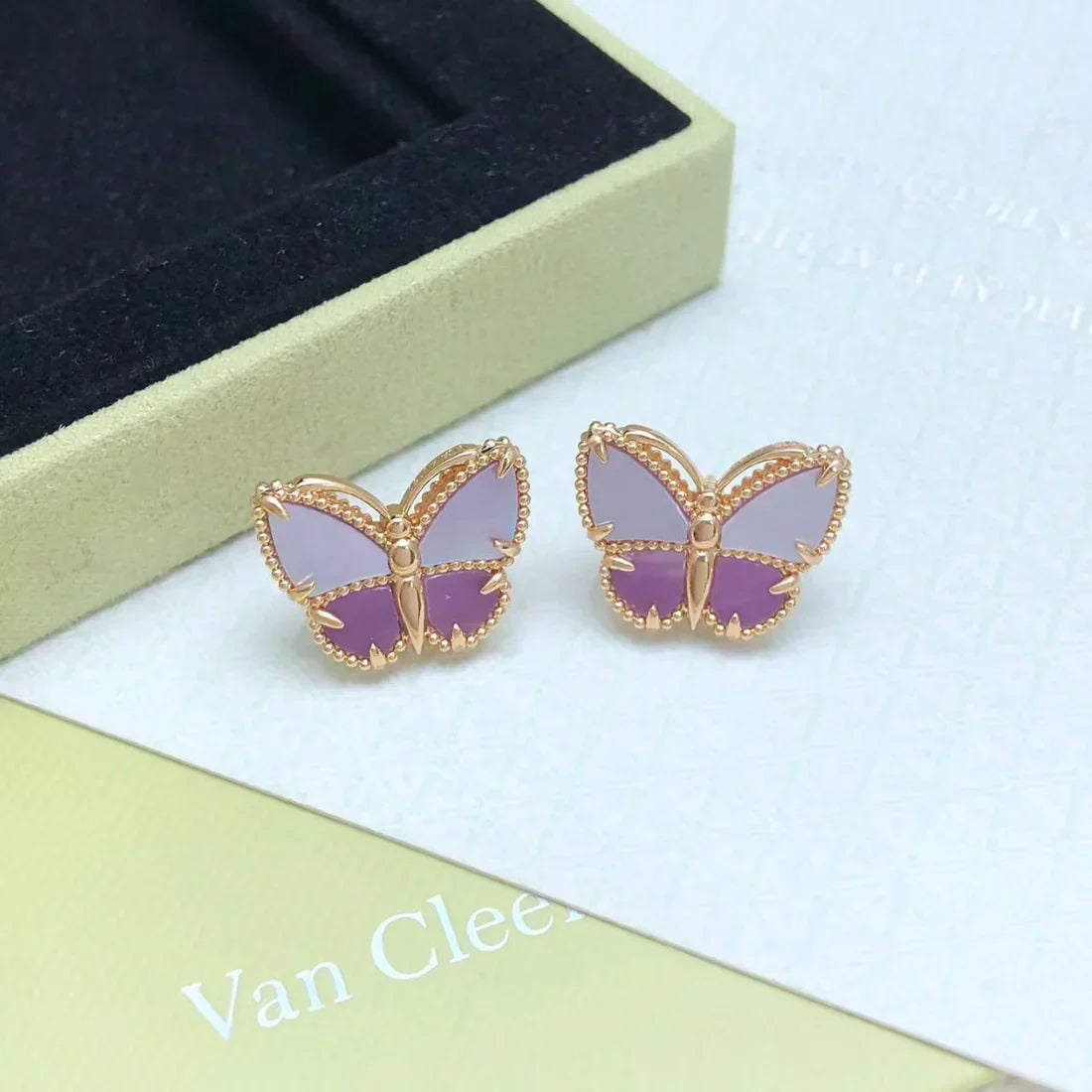 [AuraJewelry]26 NEW CLOVER LUCKY LIGHT PURPLE SET