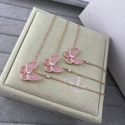 [AuraJewelry] Pink Butterfly Necklace