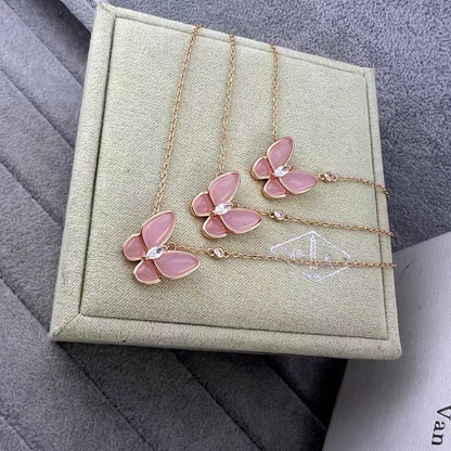 [AuraJewelry] Pink Butterfly Necklace
