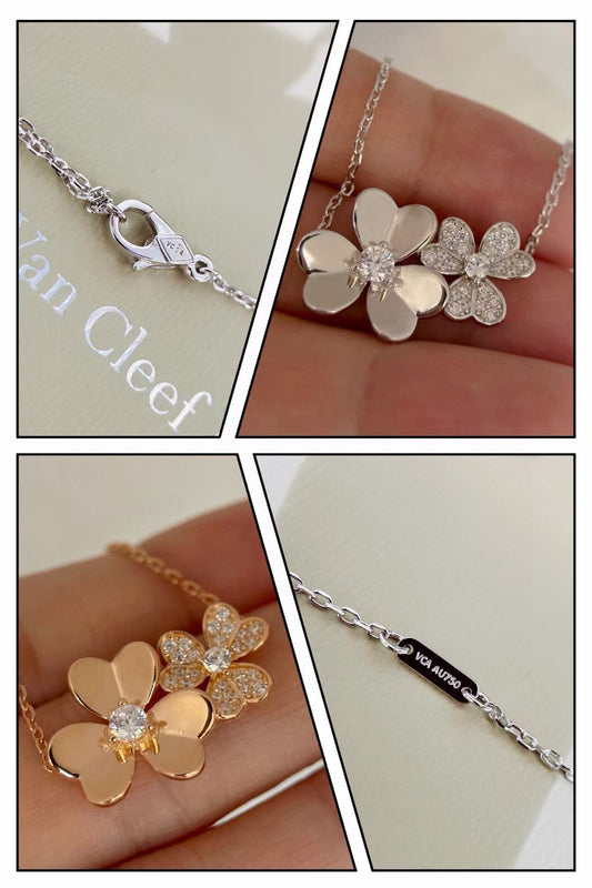 [AuraJewelry] Two Flowers & Clover Choker