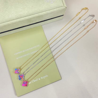[AuraJewelry] 2026 New Plum Red Four-Leaf Clover Necklace