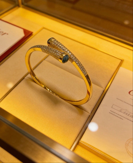 [AuraJewelry] Partially Set Diamond Bangle