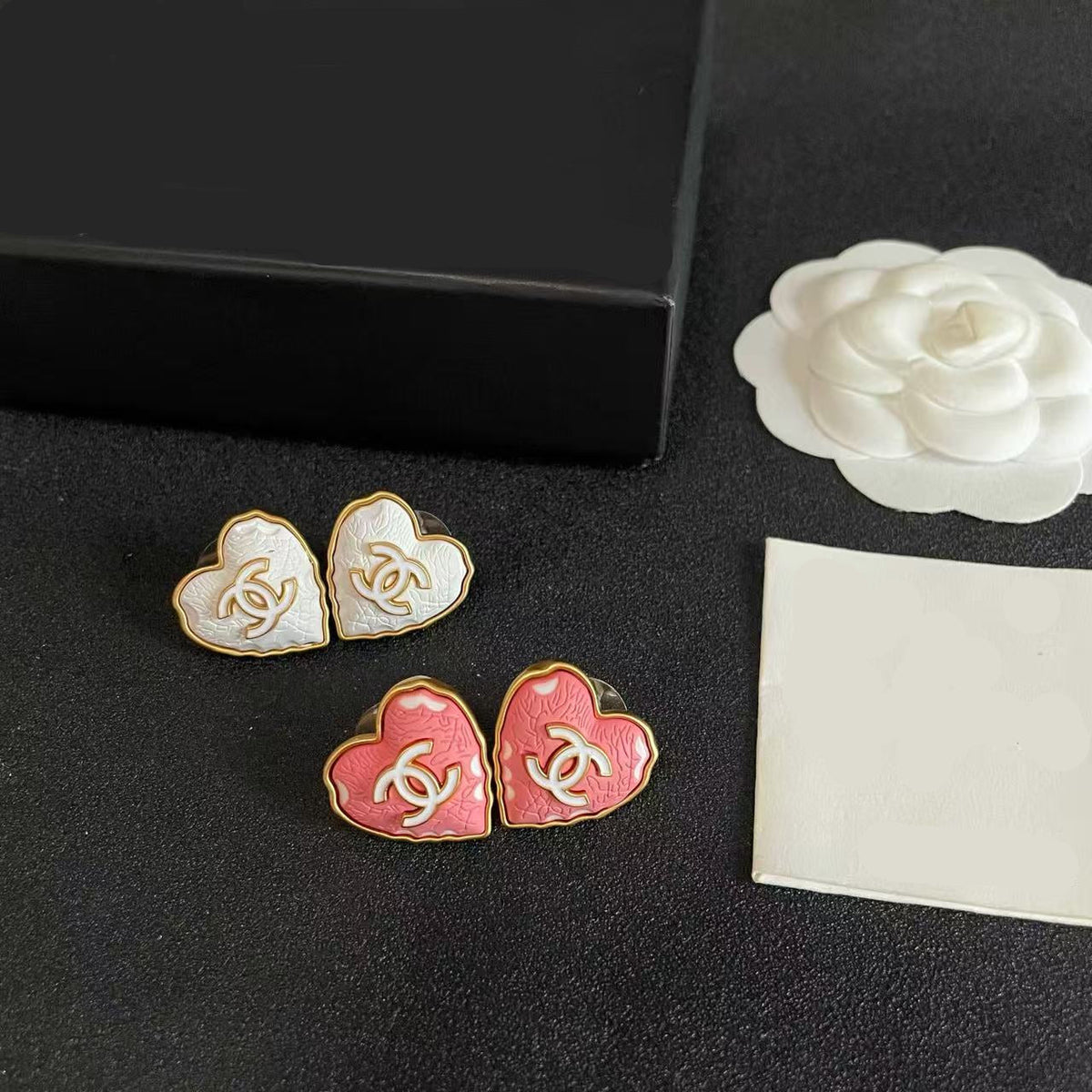 [AuraJewelry] ハート型ネックレス＆ピアスセット