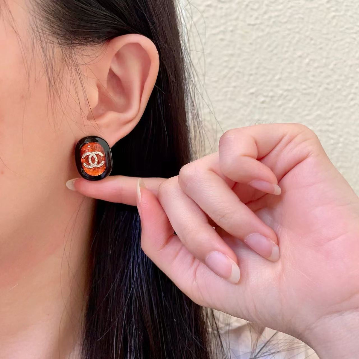 [AuraJewelry]Amber & Glass Stud Earrings