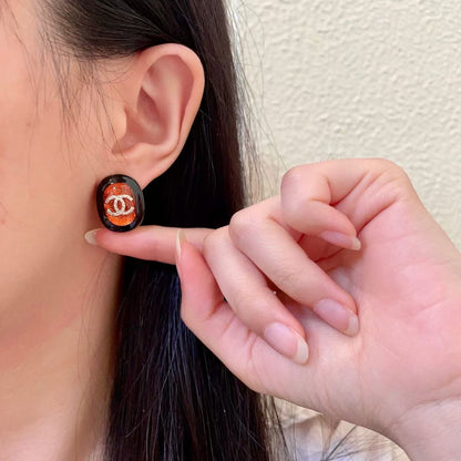 [AuraJewelry]Amber & Glass Stud Earrings