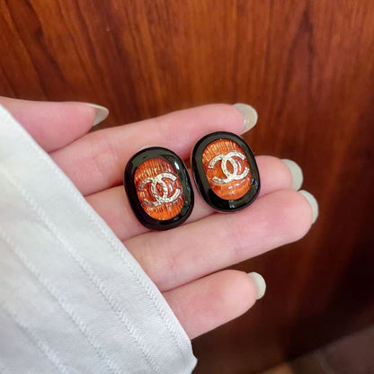 [AuraJewelry]Amber & Glass Stud Earrings