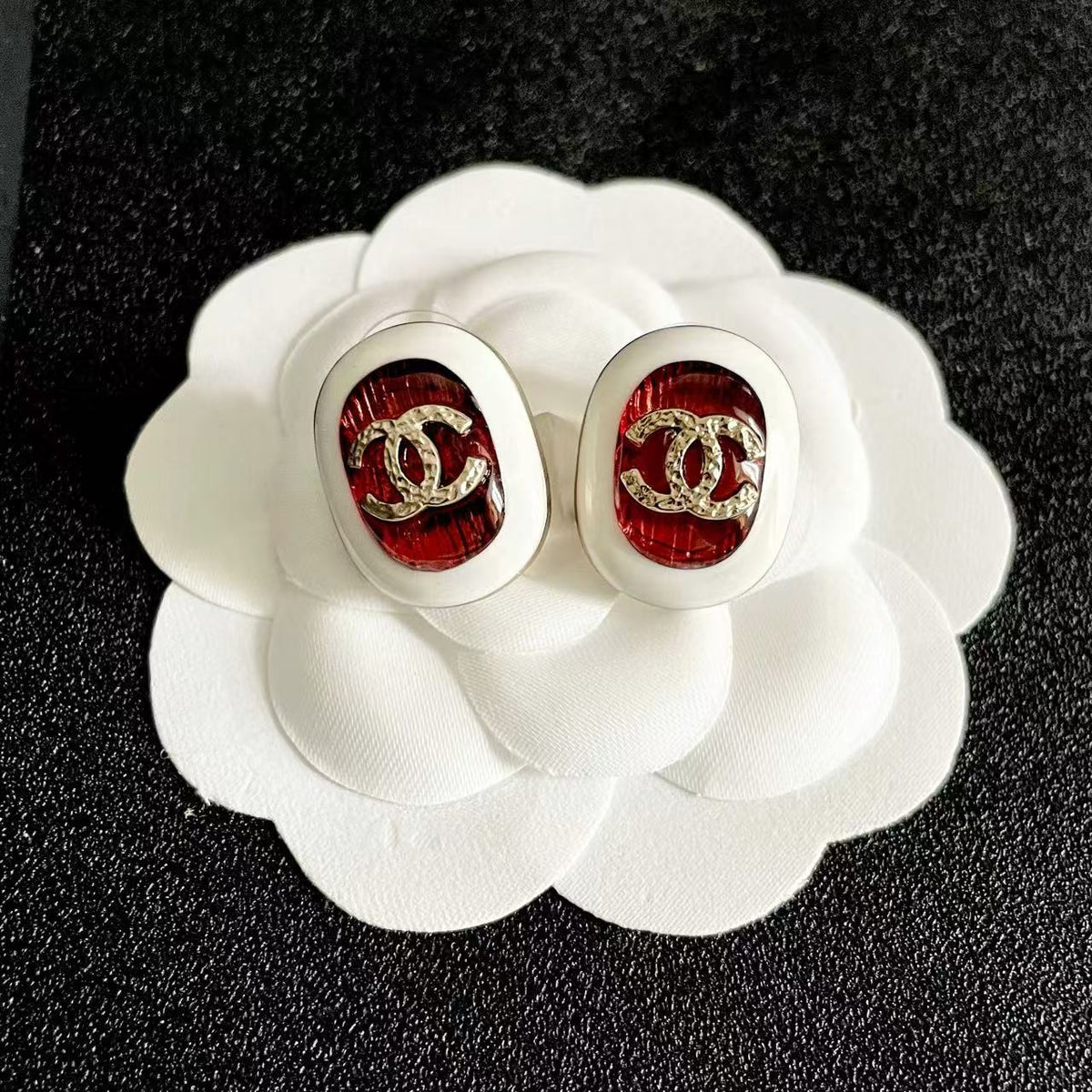 [AuraJewelry]Amber & Glass Stud Earrings