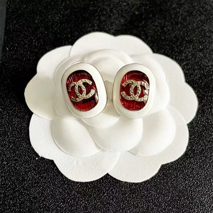 [AuraJewelry]Amber & Glass Stud Earrings