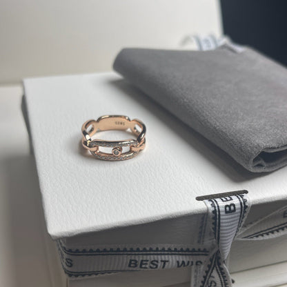 [AuraJewelry]Sliding Single Diamond Ring