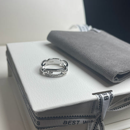 [AuraJewelry]Sliding Single Diamond Ring