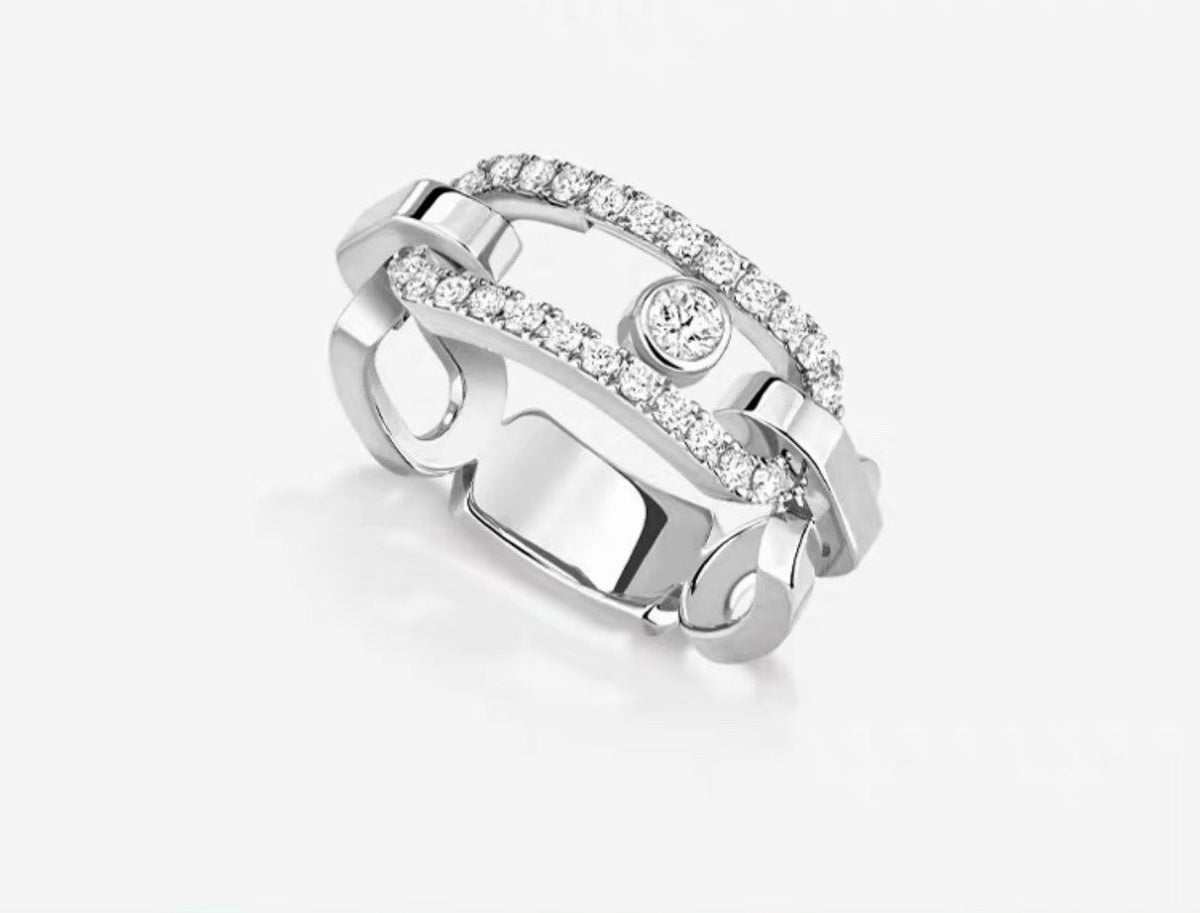 [AuraJewelry]Sliding Single Diamond Ring