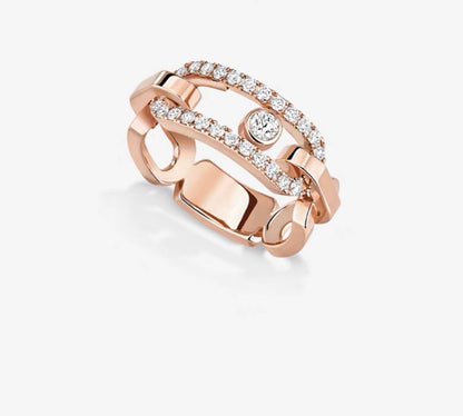 [AuraJewelry]Sliding Single Diamond Ring