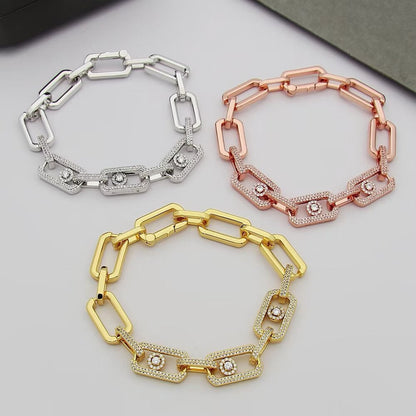 [AuraJewelry]Large Full Diamond Unisex Sliding Bracelet with Moissanite