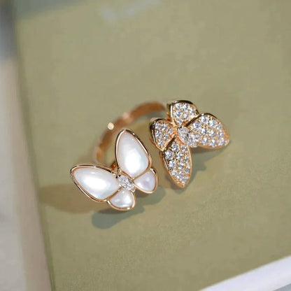 ¡®AuraJewelry¡¯TWIN BUTTERFLY DIAMOND MOP RING