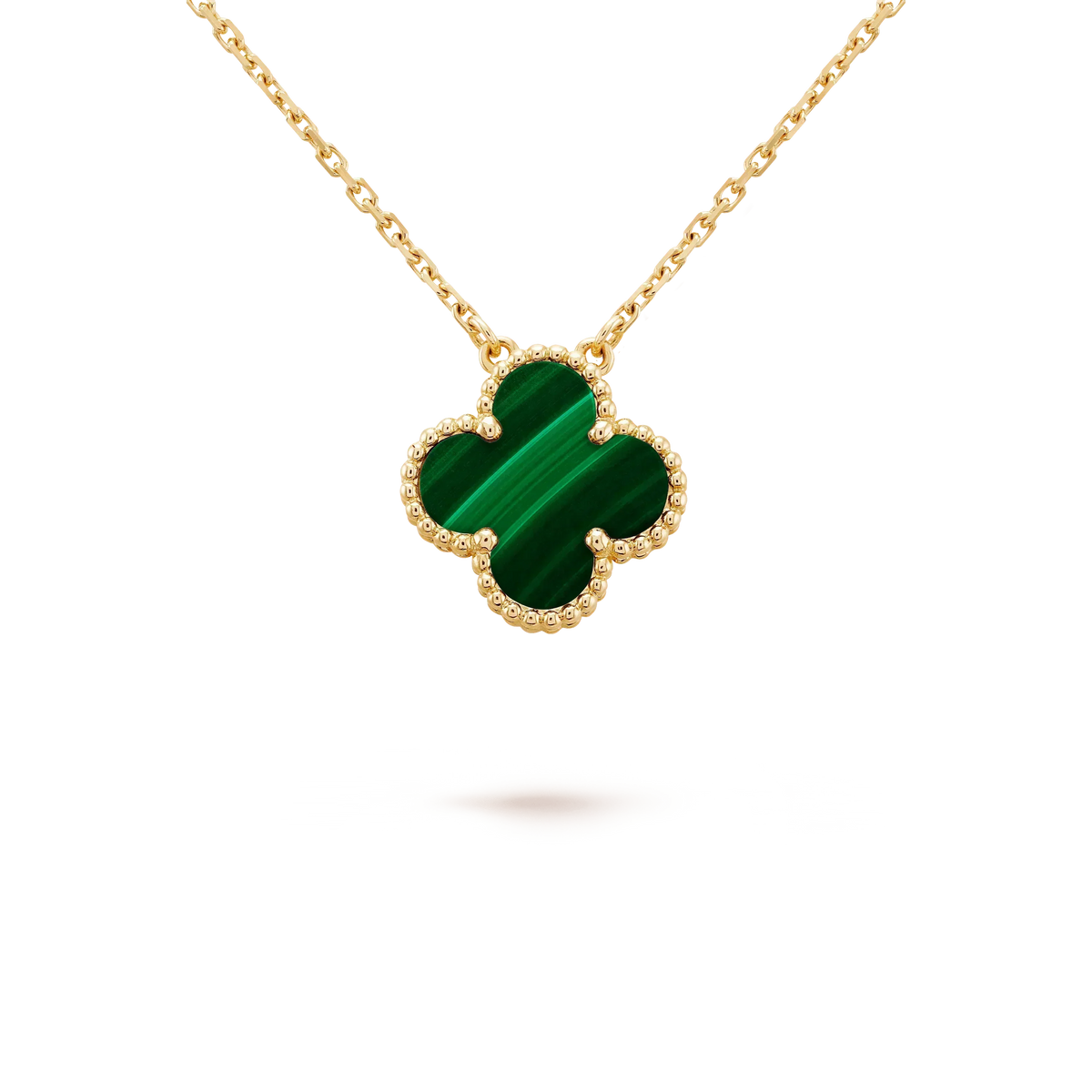 ¡®AuraJewelry¡¯CLOVER 15MM MALACHITE SINGLE FLOWER  NECKLACE
