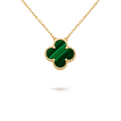 ¡®AuraJewelry¡¯CLOVER 15MM MALACHITE SINGLE FLOWER  NECKLACE