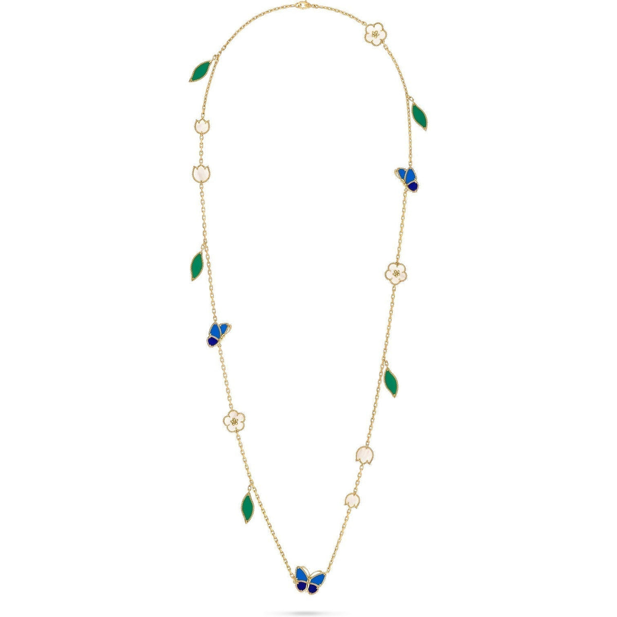 [AuraJewelry]LUCKY SPRING BUTTERFLY 15 FLOWER NECKLACE