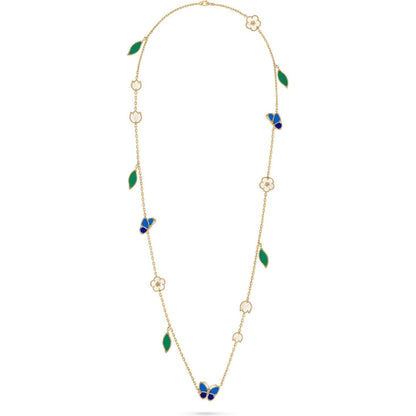 [AuraJewelry]LUCKY SPRING BUTTERFLY 15 FLOWER NECKLACE