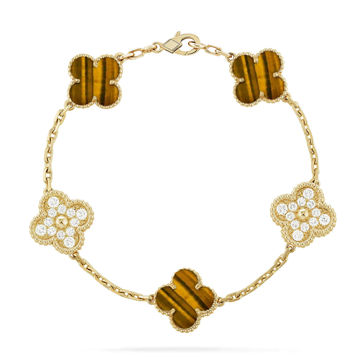 [AuraJewelry]新作 CLOVER 5 MOTIFS タイガーアイブレスレットコレクション