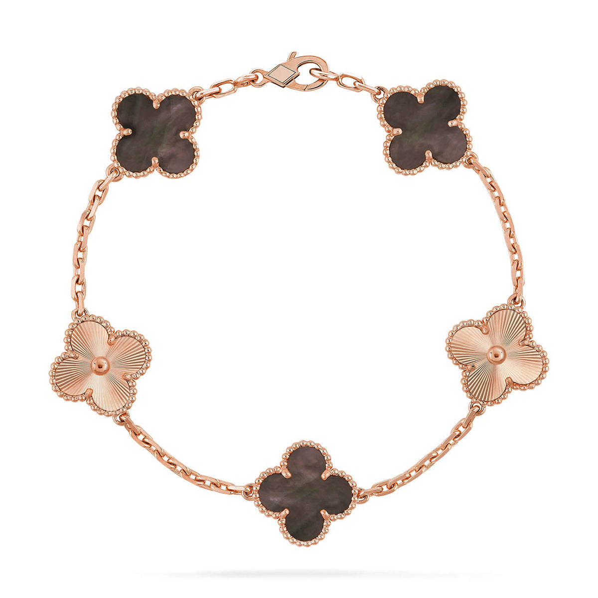 [AuraJewelry]New CLOVER 5 MOTIF GRAY MOP BRACELET COLLECTION