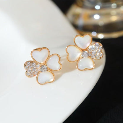 [AuraJewelry]フリヴォル ピンクゴールド フラワー ダイヤモンド イヤリング 2