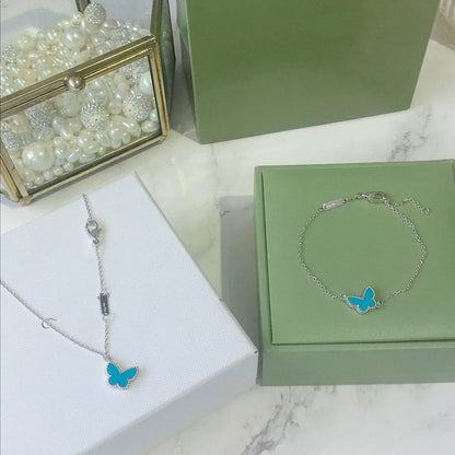 ¡®AuraJewelry¡¯BUTTERFLY TURQUOISE BUTTERFLY BRACELET SILVER