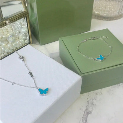 ¡®AuraJewelry¡¯BUTTERFLY TURQUOISE BUTTERFLY BRACELET SILVER