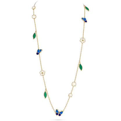 [AuraJewelry]LUCKY SPRING BUTTERFLY 15 FLOWER NECKLACE