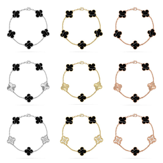 [AuraJewelry]New  CLOVER 5 MOTIF PULSAR STONE BRACELET COLLECTION