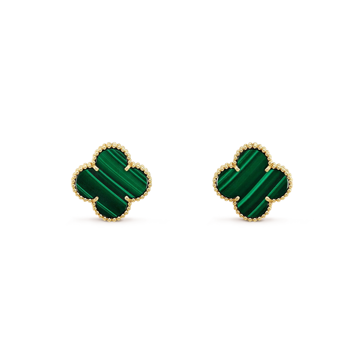 ¡®AuraJewelry¡¯CLOVER MINI 9.5MM MALACHITE  EARRINGS