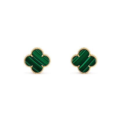 ¡®AuraJewelry¡¯CLOVER MINI 9.5MM MALACHITE  EARRINGS