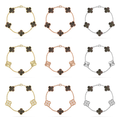 [AuraJewelry]New CLOVER 5 MOTIF GRAY MOP BRACELET COLLECTION