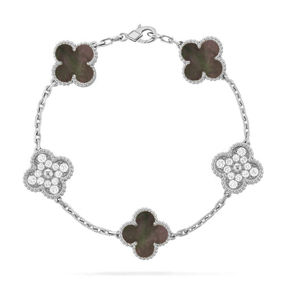[AuraJewelry]New CLOVER 5 MOTIF GRAY MOP BRACELET COLLECTION