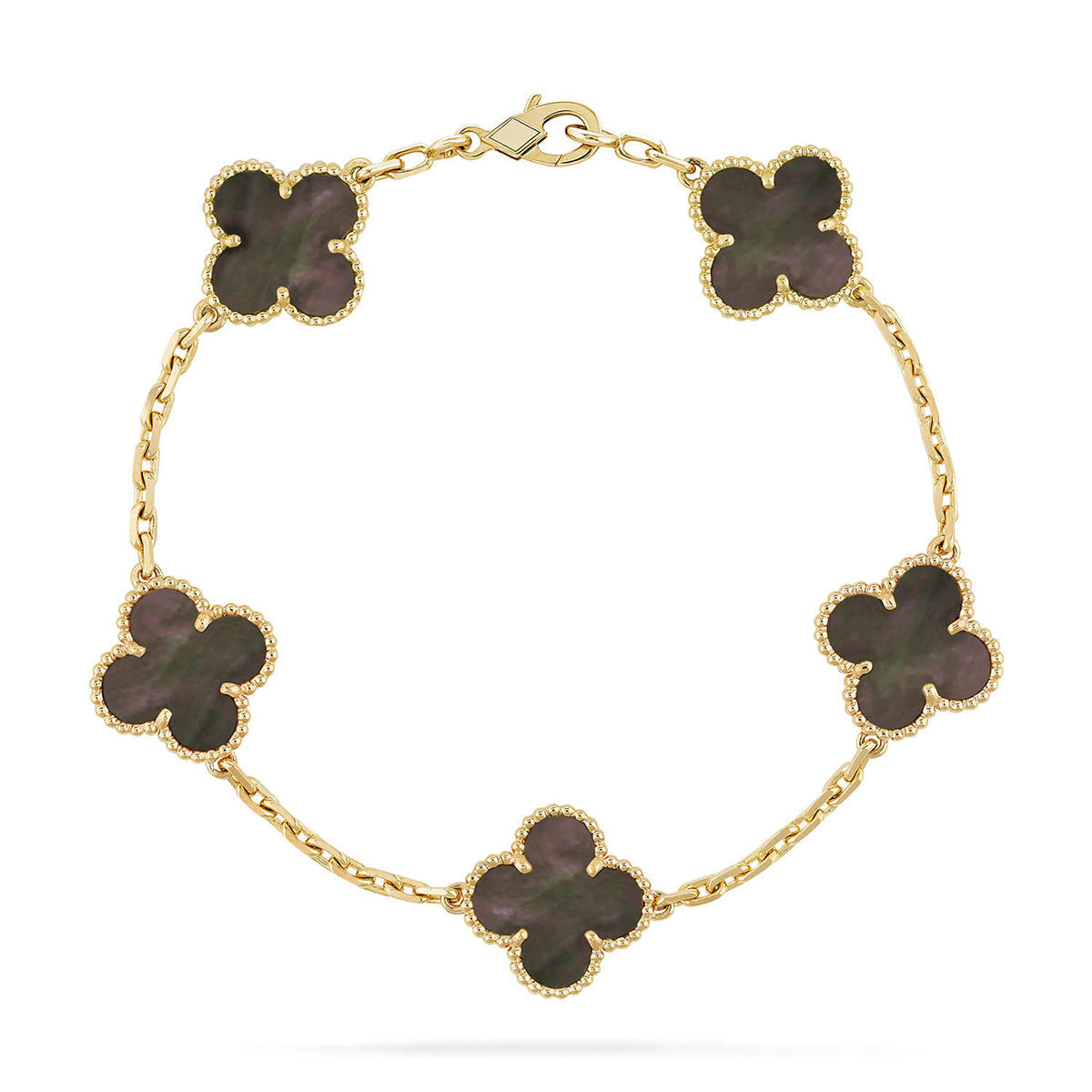 [AuraJewelry]New CLOVER 5 MOTIF GRAY MOP BRACELET COLLECTION