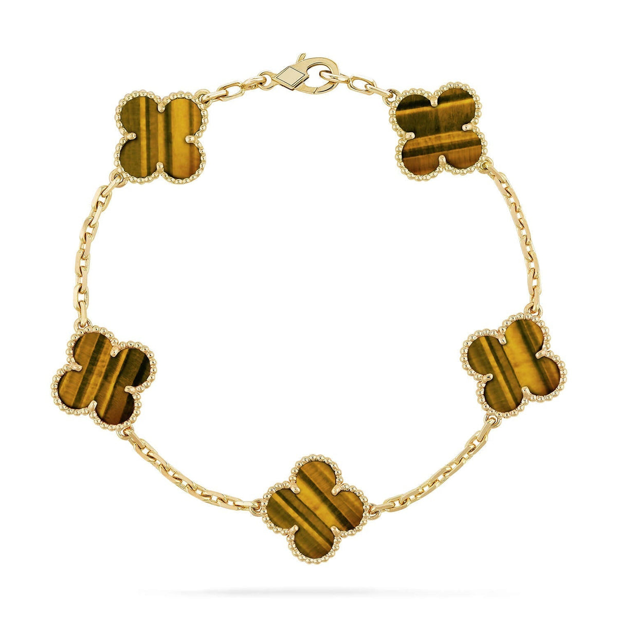 [AuraJewelry]新作 CLOVER 5 MOTIFS タイガーアイブレスレットコレクション